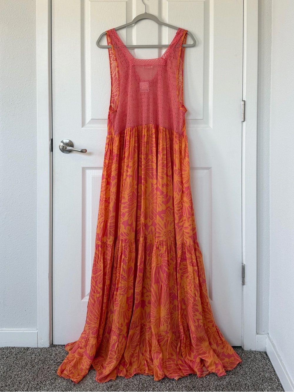 Free People Tiers For You Maxi Slip Dress in Hazy Combo NWT - Picture 4 of 8